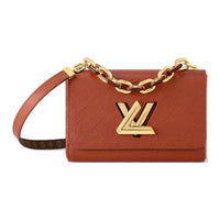 LOUIS VUITTON Twist Epi Grained Leather Portable Crossbody Bag Shoulder Bag Medium Size Women's Brown