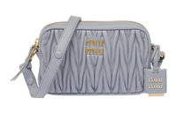 MIU MIU Nappa Leather Crossbody Bag, Shoulder Bag Women's Cornflower Blue