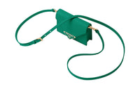 PRADA Leather One Shoulder Crossbody Card Holder Women's Green