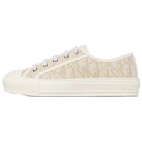 DIOR Walk'n'Dior Platform Shoes Low Top Skateboard Shoes Women's White Gold