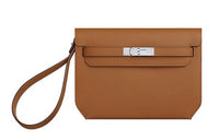 HERMES Kelly Depeches Epsom Leather Clutch Regular Men's Gold