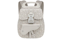 DIOR Saddle Canvas With Leather Backpack Mini Women's Beige