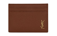 SAINT LAURENT Calfskin Card Holder Men's Brown