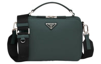 PRADA Brique Leather Handbag Shoulder Bag Crossbody Bag Regular Men's Emerald Green