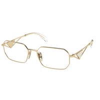 PRADA Metal Irregular Shape Eyeglass Frames Women's Gold