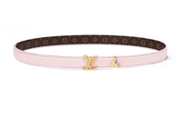 LOUIS VUITTON Canvas Leather Belts Women's Pink Width: 2CM