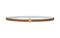 HERMES Twisted Knot Buckle & Double-Sided Gold Smooth Buckle Calfskin Leather Belts Women's Brown Width: 1.3cm
