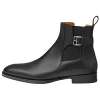 HERMES Ilan Short Chelsea Boots Men's Black