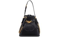DIOR C'est Dior Old Cow Leather Bucket Bag, Handbag, Shoulder Bag Women's Black