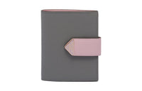 PRADA Saffiano Leather Wallet Trumpets Women's Slate Gray/Pink