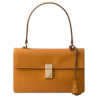 PRADA Calfskin Shoulder Bag Crossbody Bag Handbag Medium Size Women's Amber