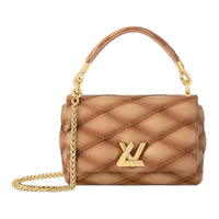 LOUIS VUITTON Lambskin Shoulder Bag, Crossbody Bag, Handbag Small Size Women's Beige