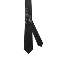 HERMES Mulberry Silk Ties Men's Black