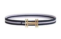 HERMES Nylon Leather Belts Unisex Purple Width: 3.2CM