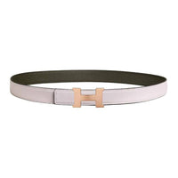 HERMES Calfskin Leather Belts Women's Pink Width 2.4CM