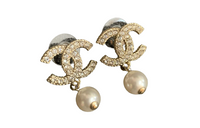 CHANEL Stud Earrings Women's Gold