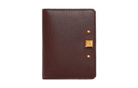 HERMES Chamkila Goat Skin Card Holder Women's 0G Rouge Sellier Saddle Red