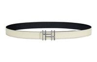 HERMES Leather Belts Women's Cream White/Black