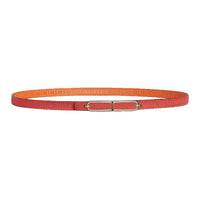 HERMES Leather Leather Belts Unisex Orange/Rose Width: 1.3cm