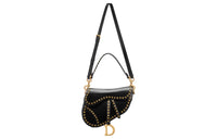 DIOR Saddle Cow Leather Saddle Bags One Shoulder Handbags Women's Black