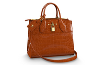 LOUIS VUITTON CITY STEAMER Crocodile Leather One Shoulder Handbags Small Size Women's Brown