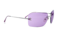 CHANEL Acrylic Silver-Plated Rectangular Sunglasses Women's Silver