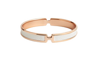 HERMES Calfskin Rose Gold-Plated Bangles Women's Gold