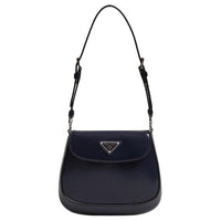 PRADA Cleo Leather Shoulder Bag Mini Women's Dark Blue