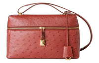 Loro Piana ExtraPocket Ostrich Leather Handbag Shoulder Bag Crossbody Bag Women's Deep Kummel Color