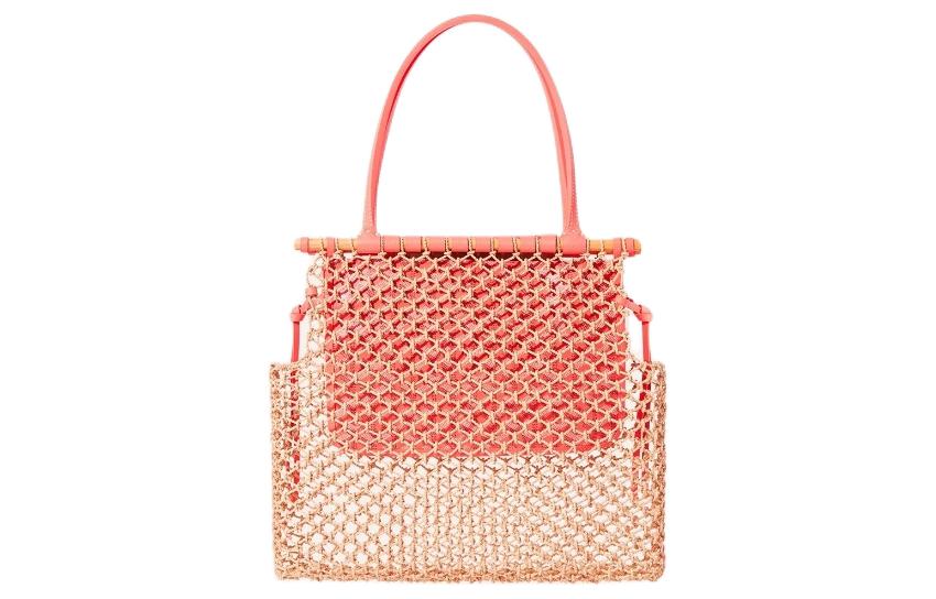 GOYARD Aligre Raffia With Canvas Shoulder Bags Handbags Women's Pink & Beige