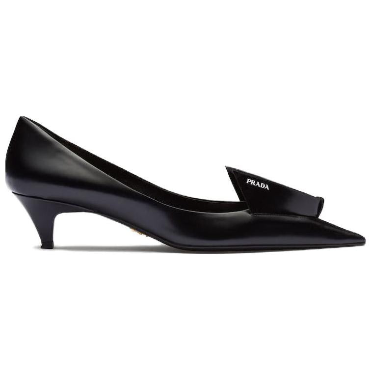 PRADA 45mm Decorative-plaque Leather Pumps