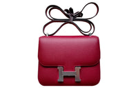 HERMES Constance Epsom Leather Shoulder Bag Crossbody Bag Mini Women's K1 Rouge Grenade Garnet Red