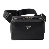 PRADA Leather Crossbody Bag Shoulder Bag Men's Black