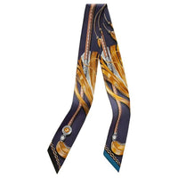 HERMES Silk Silk Scarves Women's Dark Blue