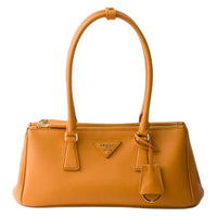 PRADA Calfskin Handbag, Shoulder Bag Medium Size Women's Amber