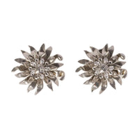 MIU MIU Brass Clip On Earrings Unisex Silver