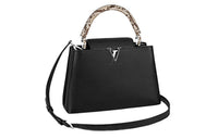 LOUIS VUITTON Capucines Grained Taurillon Leather Capusin Shoulder Crossbody Handbag Medium Size Women's Black