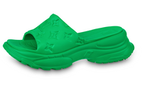 LOUIS VUITTON Pool 55 Rubber Sole Abrasion-Resistant Slide Slippers Women's Green