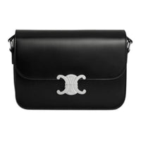 CELINE Calfskin Shoulder Bag, Crossbody Bag Women's Black