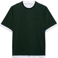 PRADA Logo Emblem Round Neck Pullover Short-Sleeved T-Shirt Men's Fir Green