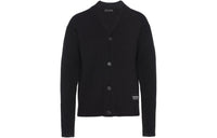 PRADA Logo Patch Knitted Cardigan