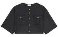 CELINE FW22 Cropped Coat Women's Black