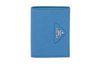 PRADA Leather Card Holder Wallet Small Size Women's Blue