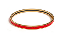 HERMES Enamel Gold plated Bangles Unisex Red