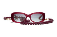 CHANEL Sunglasses Women's Red