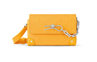 LOUIS VUITTON Steamer Monogram Taurillon Leather Shoulder Bag Crossbody Bag Mini Matte Yellow