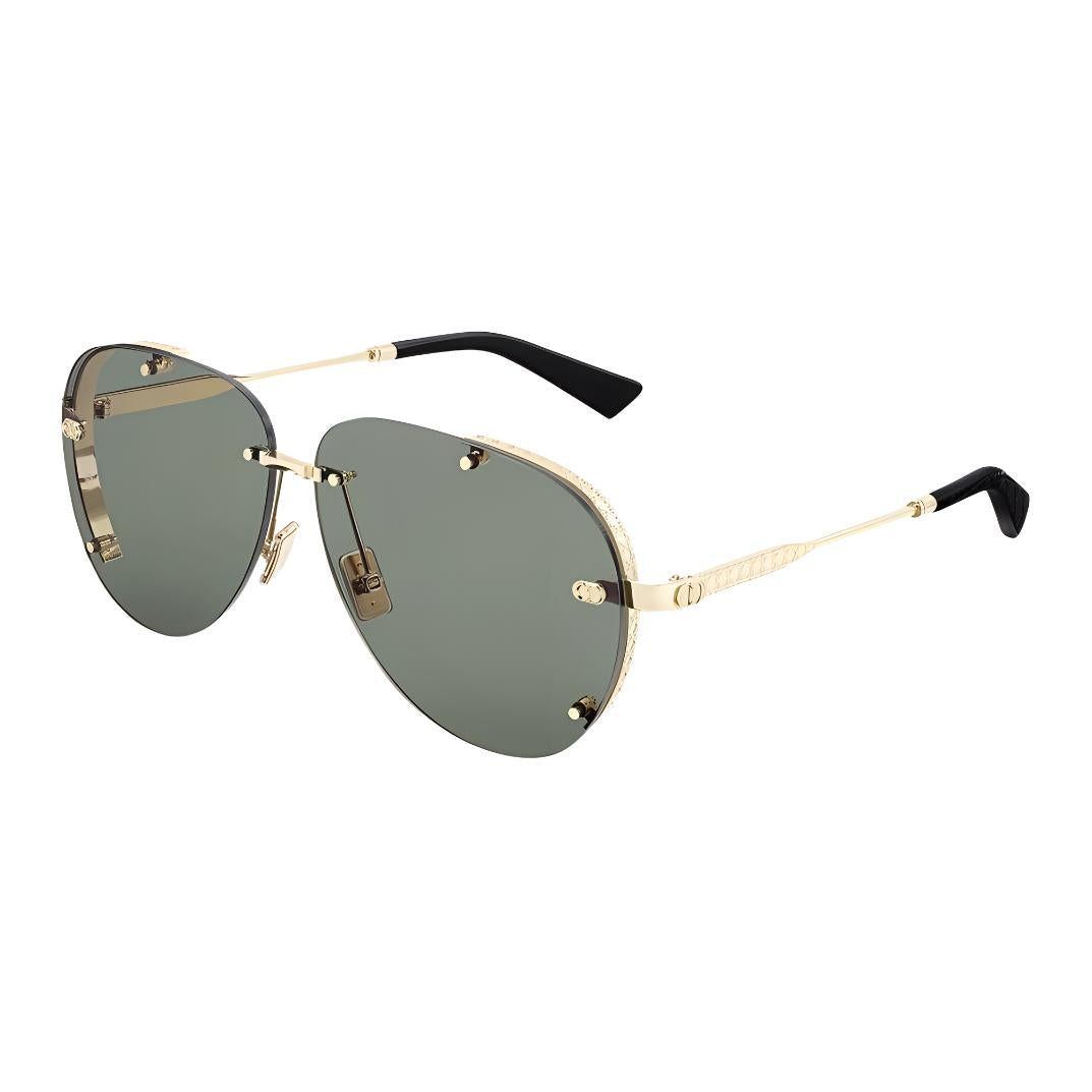 DIOR Metal Rubber Irregular Shape Sunglasses Unisex Gold