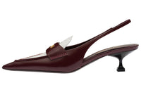 MIU MIU Penny Cone Heel High Heels 4.5cm Women's Garnet White