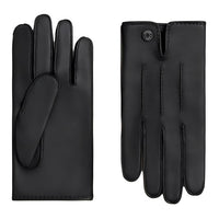 HERMES Silk Knit Gloves Men's Black/Mocha/Blue