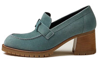 HERMES Chunky Heel High Heels Women's Blue